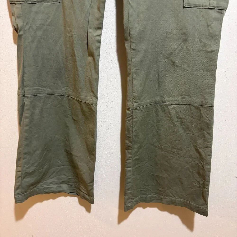 7Diamonds Size 30 10 Nellie Cargo Pants Olive Green Flare Utility
